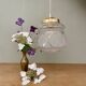 Vintage white and gold art deco globe pendant light