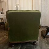 Pair of armchairs and its pouf by Jean Prévost