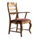 Vintage Brutalist Oak Razorblade Red Striped Armchair by H. Kjærnulf, 1960s