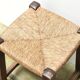 Wooden stool with straw seat, 1970s