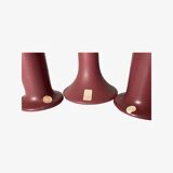 Handmade Vintage Candlestick Holders - Set of 3 Ceramic Candle Holders Colored Pink Design by ODENSE