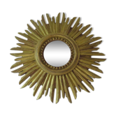 Miroir soleil doré années 70 30cm