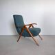 Elegant Mid-Century Modern Reclining Armchairs in Wood, Green, Timeless