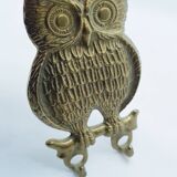 Patère double en laiton représentant un hibou