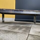 Vintage coffee table 70s marble top & chrome legs