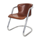 Fauteuil en cuir brun pour Cidue, Italie