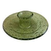 Bougeoir Biot en verre bullé vert tilleul 1970