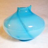 Light blue satin glass vase