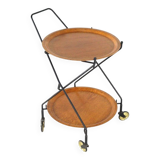 Trolley with loose round trays in the style of Jie Giantofte