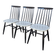 Ensemble de 3 chaises de salle à manger vintage noir et blanc, style Ilmari Tapiovaara, scandinave.