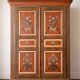 Hand-painted Alsatian wardrobe with floral decoration, 19th century.