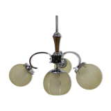 Chrome-plated Art Deco Chandelier, 1940s