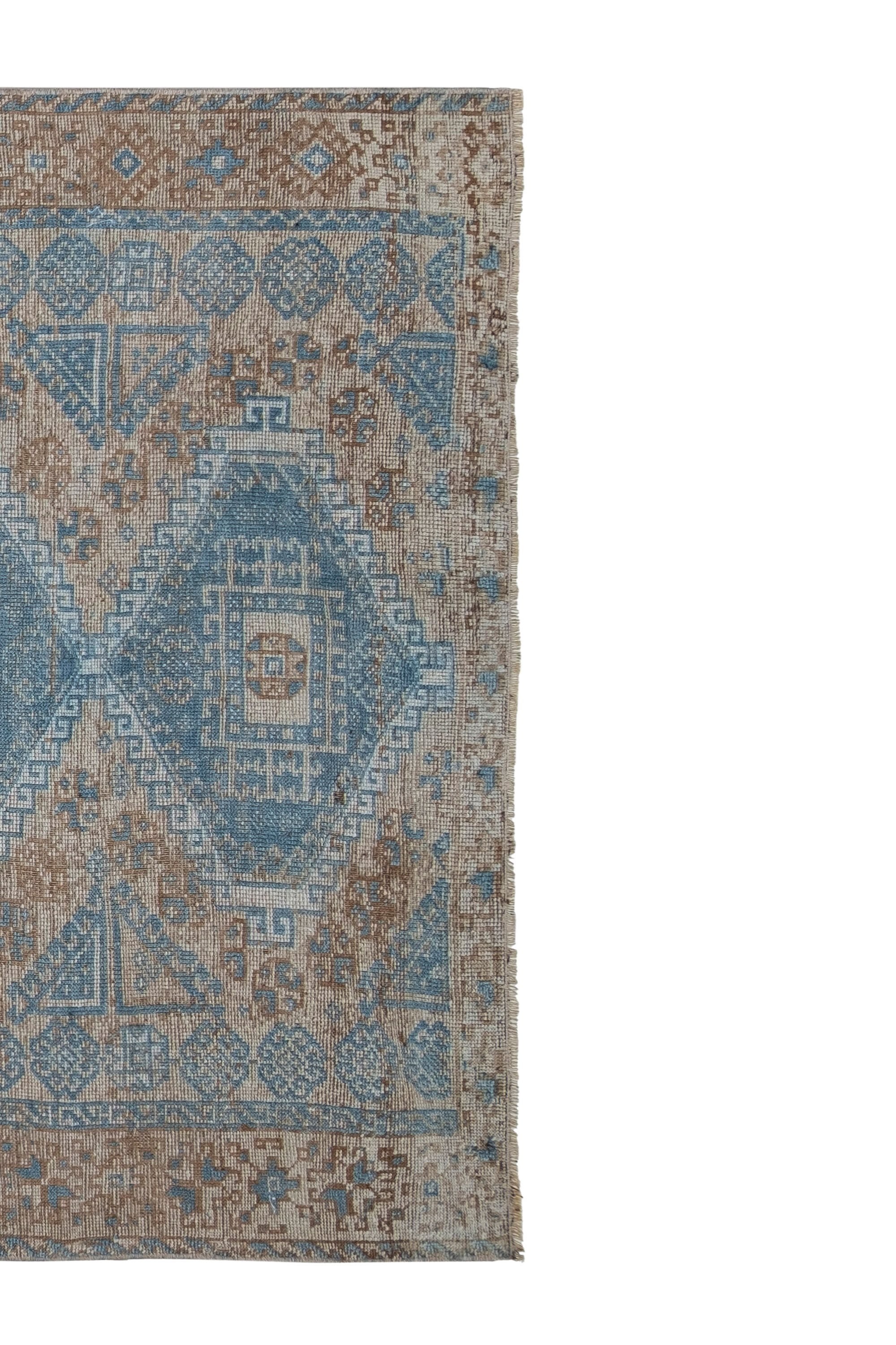 Distressed Turkish Oushak Rug Runner 142 x 324 cm