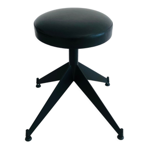 Tabouret réglable en skaÏ noir,