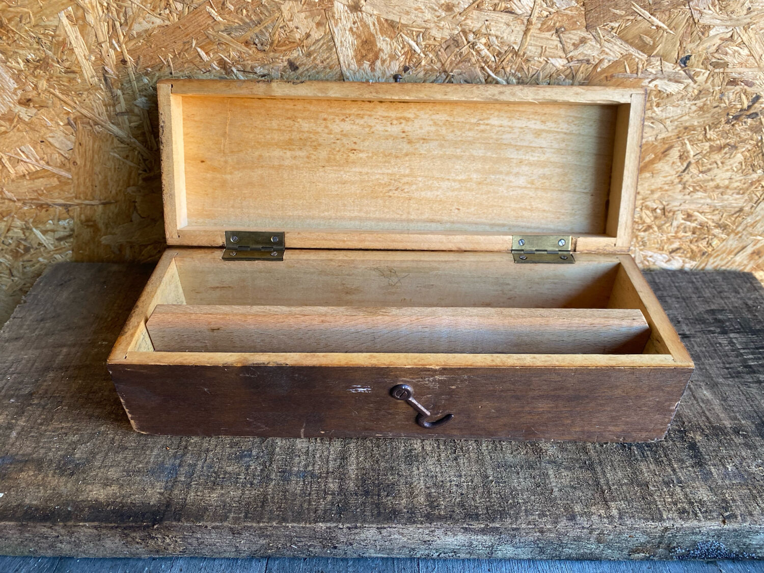 Antique Writing Desk Set Vintage Wooden Storage Box #D89