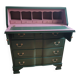 Vintage upcycled secretary in green and pink, original handles.