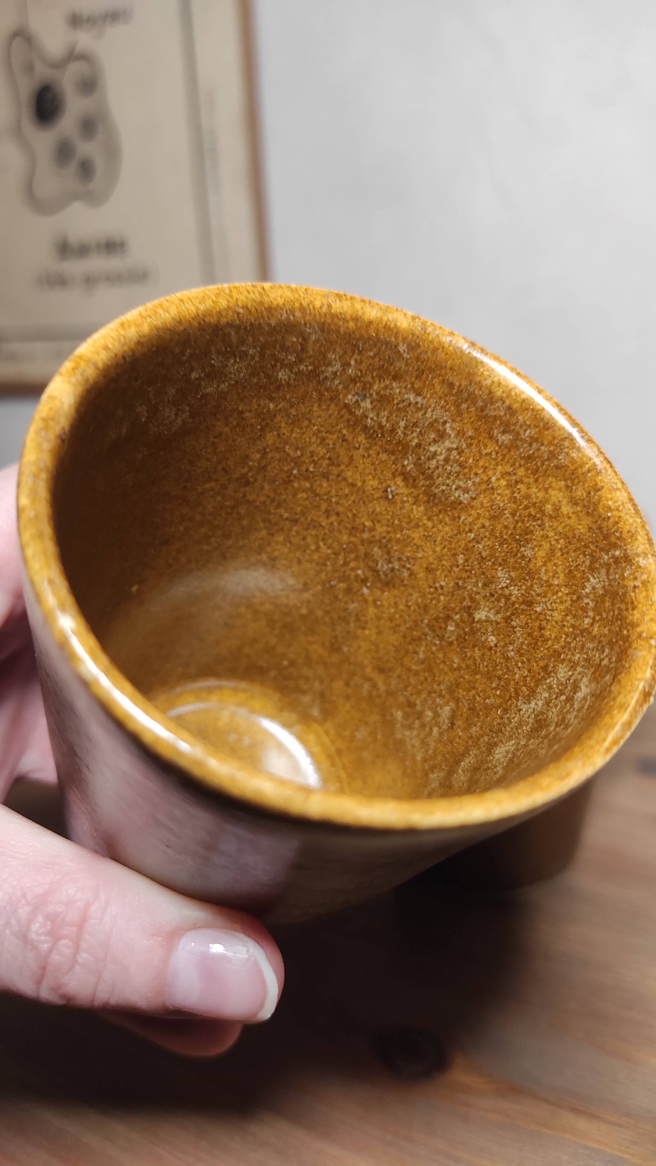 Set of 4 Digoin stoneware glasses