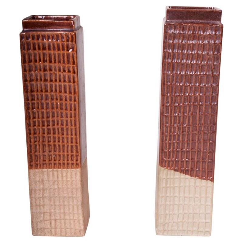 Mid-Century Czech Ceramic Vases by Kramika Horní Bříza, 1970s, Set of 2