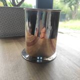 Vintage silver metal pencil holder decorated with tennis rackets