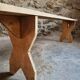 Set of 2 antique French poplar benches, consoles or shelves, circa 1900.