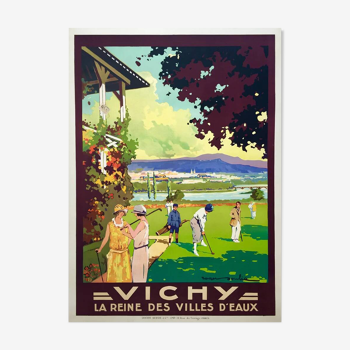 Affiche original Vichy La reine des villes d'eaux Roger Soubie 1930 - On linen