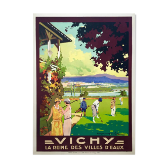 Affiche original Vichy La reine des villes d'eaux Roger Soubie 1930 - On linen