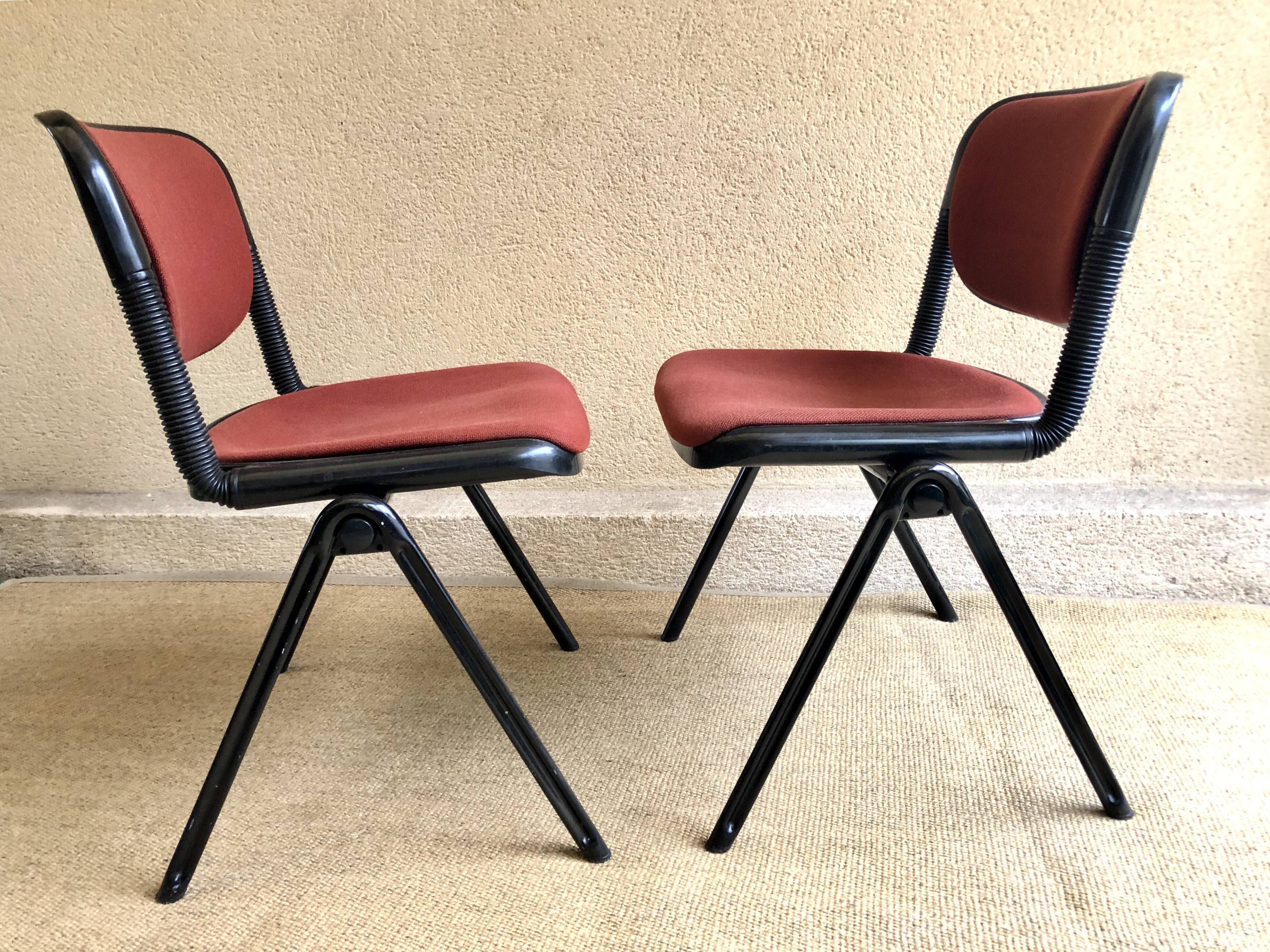 Pair of chairs design Vertebra Ambasz & Piretti Anonima Castelli 1976
