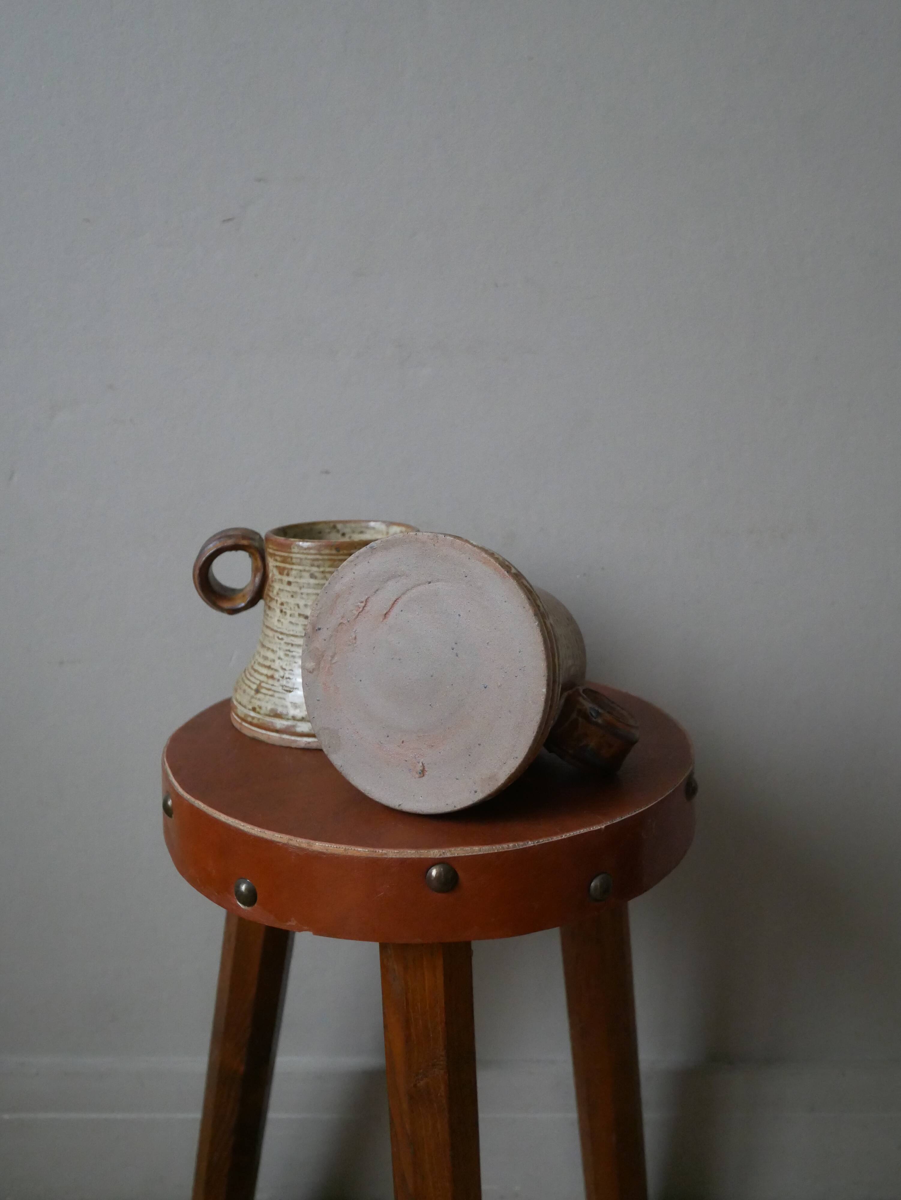 Pyrite stoneware mugs Jean-Pierre Prudhomme artisanal ceramics brutalist countryside decoration