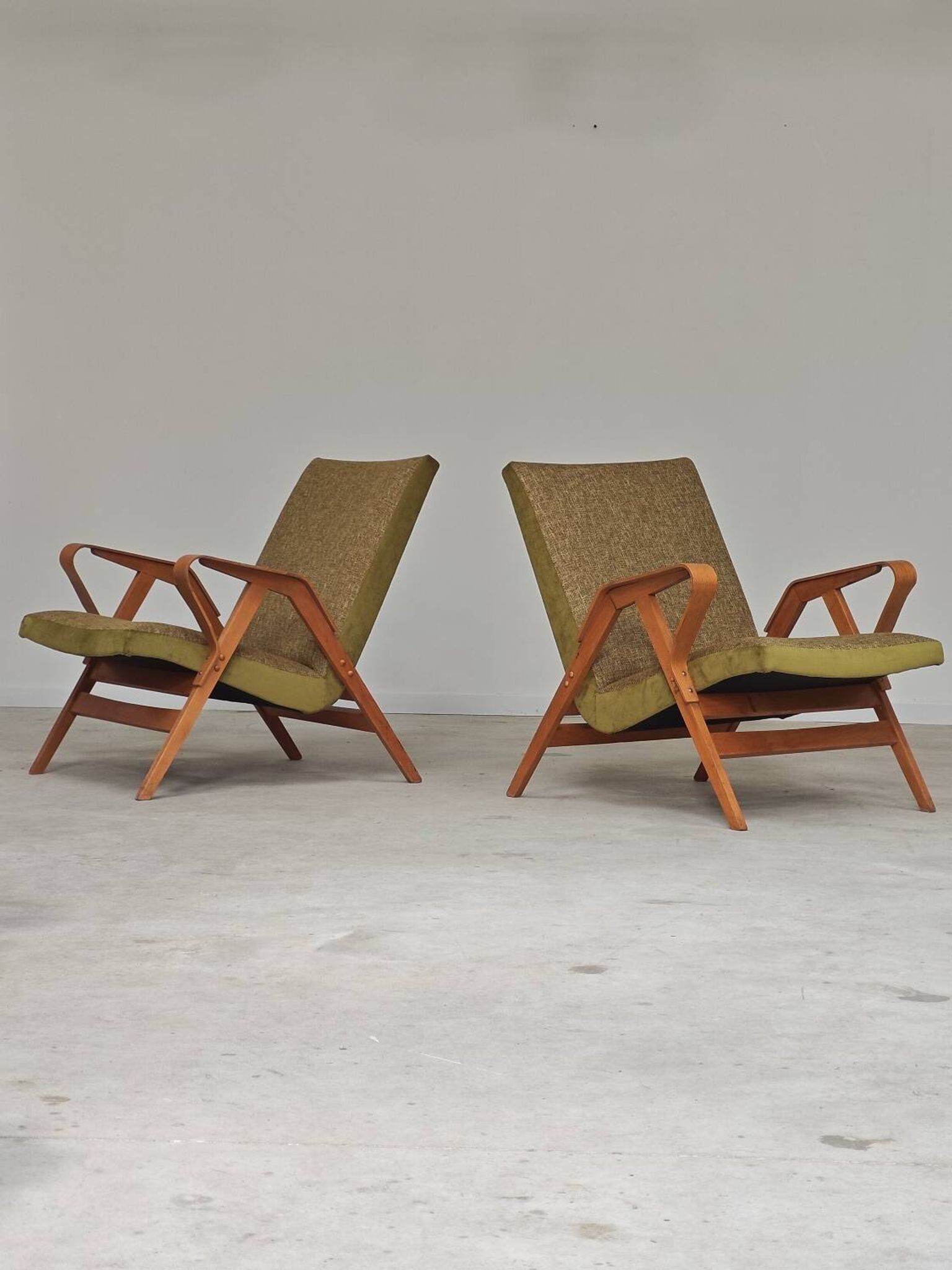Pair of armchairs restored by Frantisek Jirak for Tatra Nabytok 1960