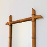 Wall mirror in faux bamboo wood 60x48cm