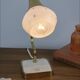 Set of 2 Vintage Mid-Century Table Lamps With Brass Stems And White Shades