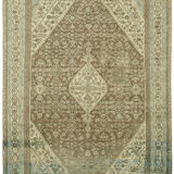 Handmade oriental contemporary 1980s 255 cm x 352 cm beige wool carpet