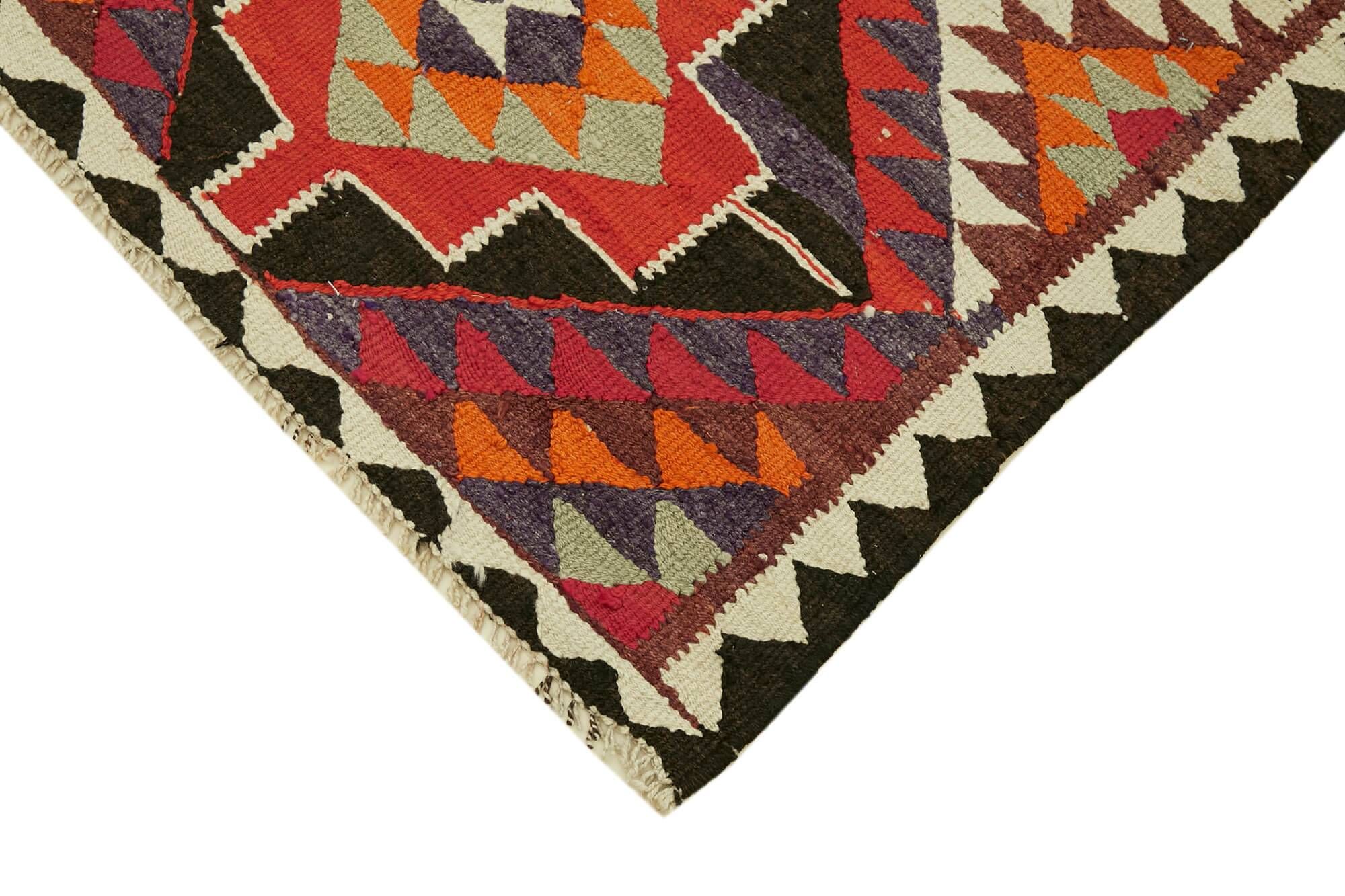 Turkish Handwoven Vintage Herki Kilim 92 cm x 342 cm