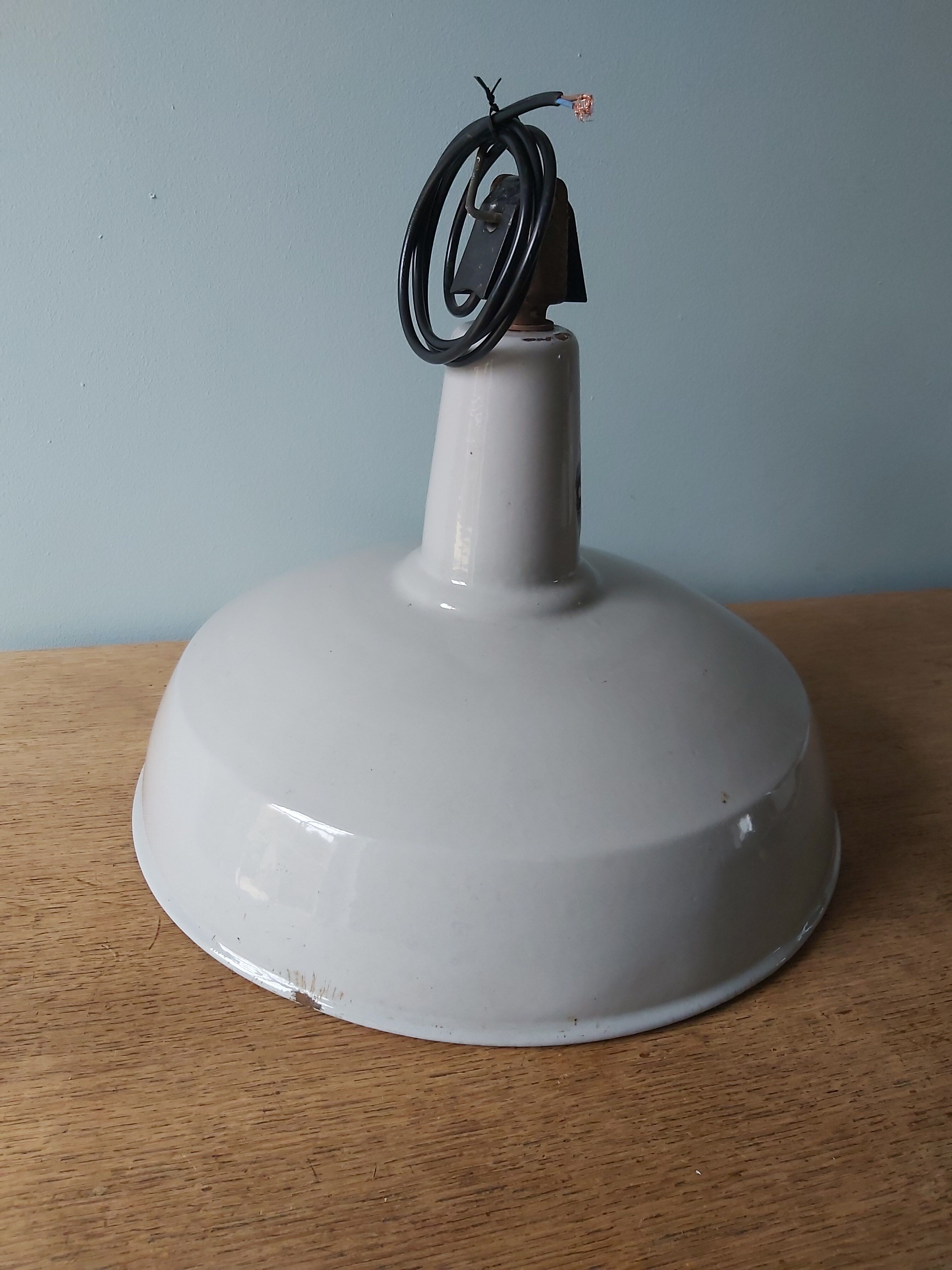 Industrial suspension in gray enamelled sheet, 60s
