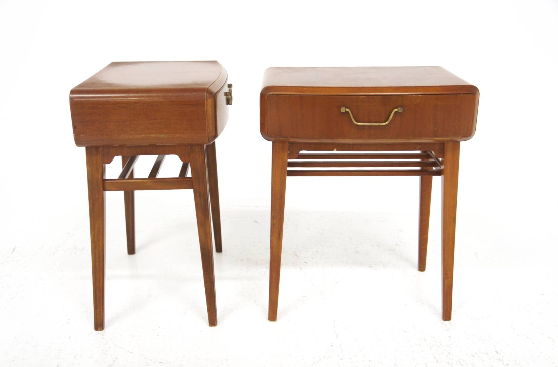 Set of 2 mahogany bedside tables by Axel Larsson, Sweden 1950