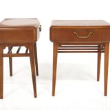 Set of 2 mahogany bedside tables by Axel Larsson, Sweden 1950