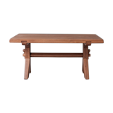 De Puydt Oak Rectangular Brutalist Mid-Century Dining Table