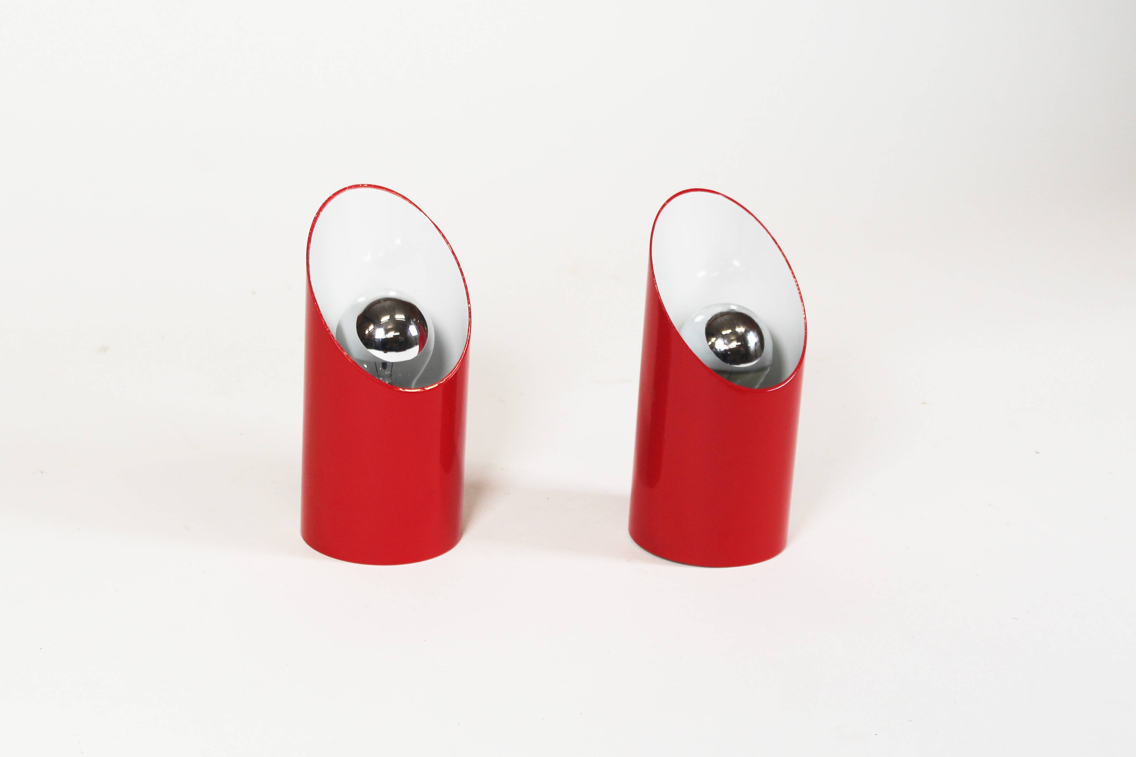 Original 1970's Pop art 'Obliqua' wall lamps by Ignazia Favata and Claudio Dini for Bieffeplast