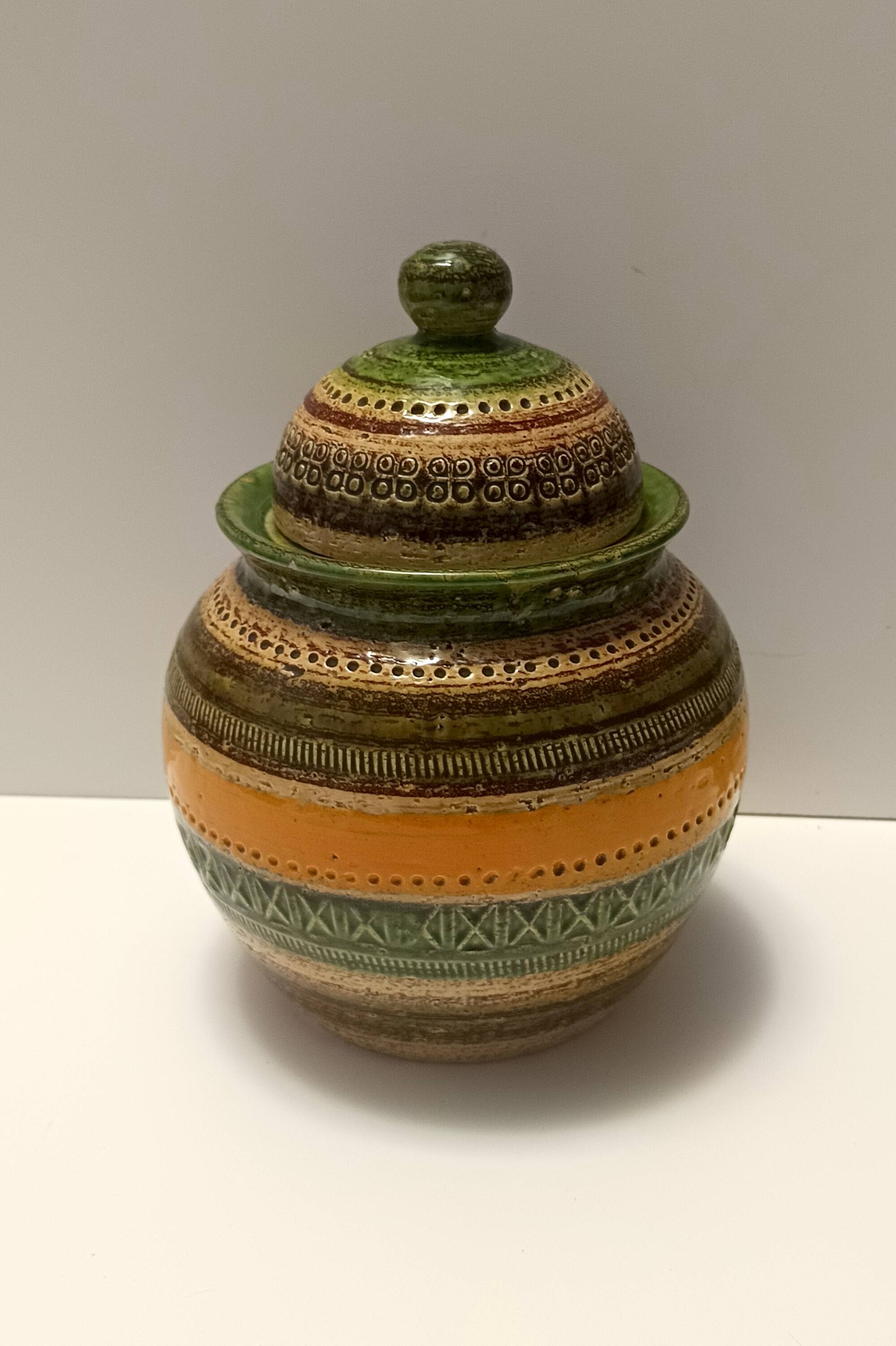 Glazed Ceramic Vase by Aldo Londi for Bitossi and for Cer Paoli, Sahara ser