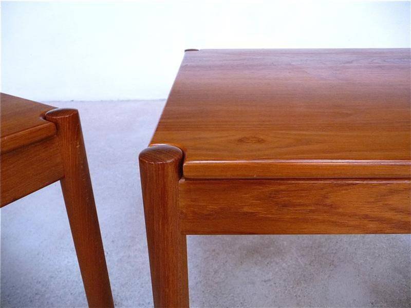Tables d'appoint en teck danois modernes de Magnus Olesen, années 1960, ensemble de 2.
