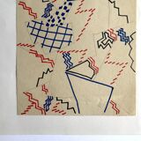 Elie dayan, untitled (abstract composition 3). felt pen on paper.