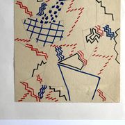 Elie dayan, sans titre (composition abstraite 3). feutre sur papier