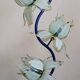 Vintage hollywood regency lotus lamp blue