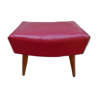 Repose pied tabouret vintage en skai