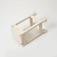 Funcionalist white painted wood stool, poland, 1950s