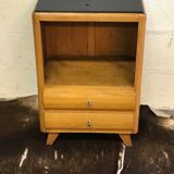 Scandinavian bedside wooden blond & compass feet