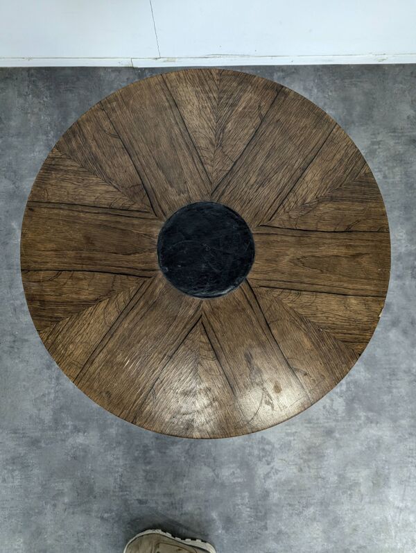 Guéridon circulaire des années 30 dans l'esprit de Jules LELEU