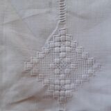 Large and old yarn sheet. Embroidery - days - monogram.
