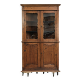 Practical old pine Dutch corner cabinet with nice details and patina