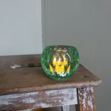 Bougeoir photophore verre vert
